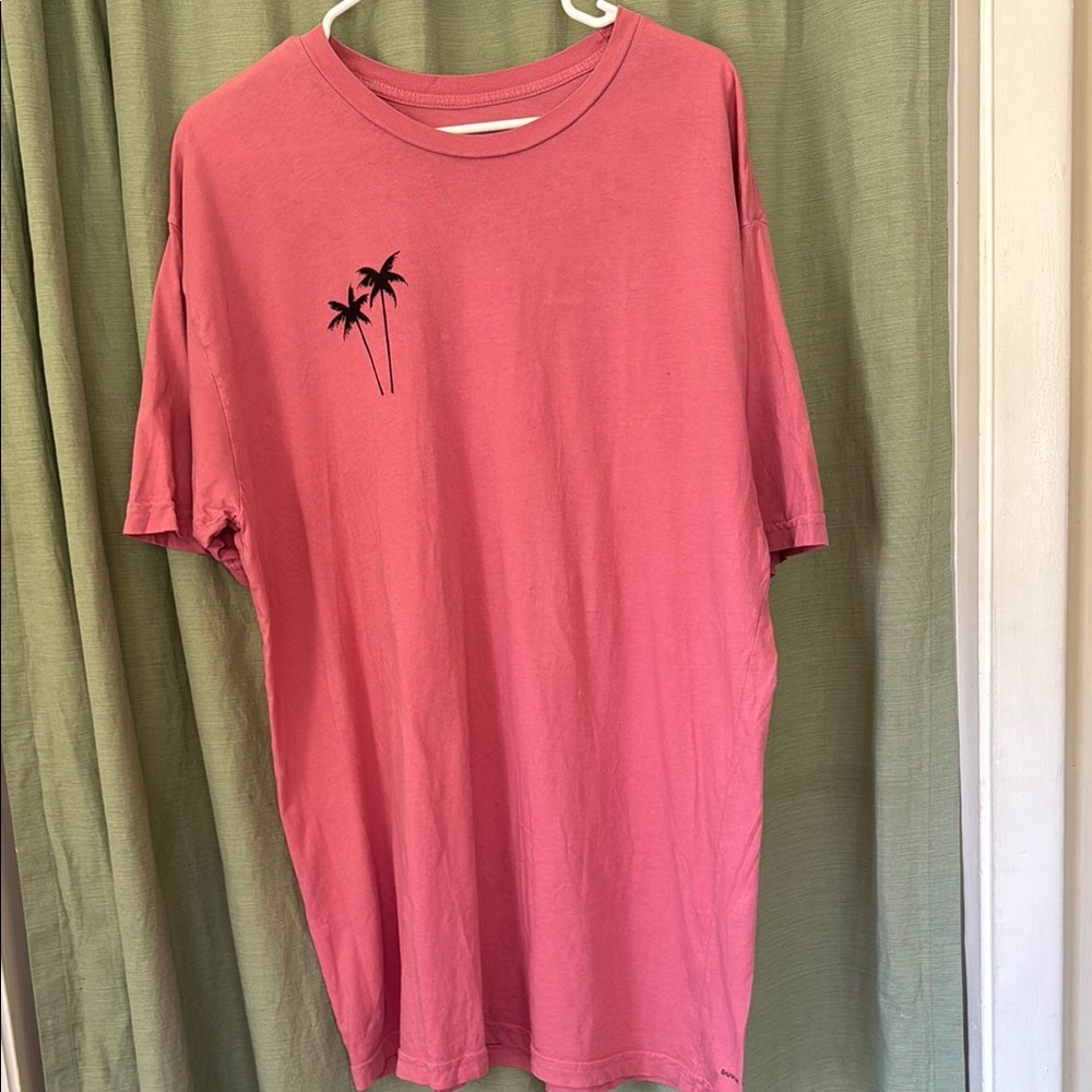 Casual Palm Tree Graphic T-Shirt - Coral